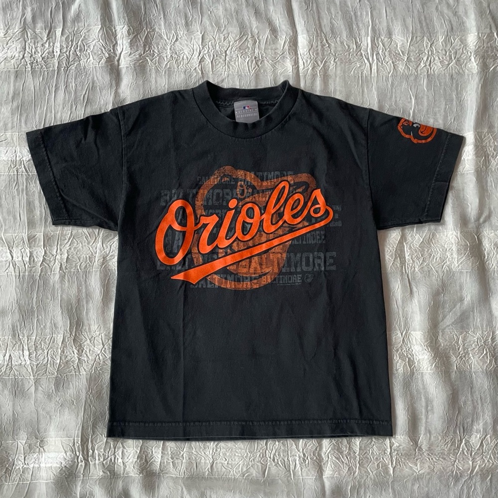 Baltimore Orioles T Shirt Boys Kids Girls Size Medium Baseball Orange Bird